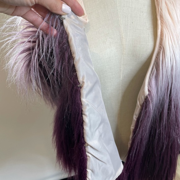 Thread & Supply Faux Fur Vegan Purple Ombré Vest - Picture 5 of 7